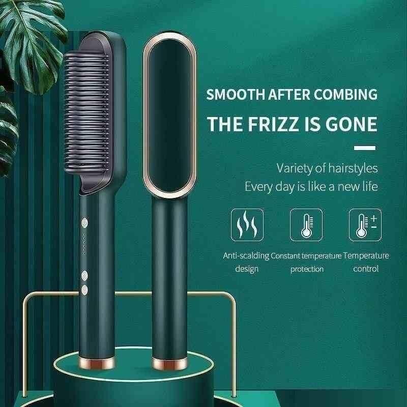 Professional Hair Straightener Tourmaline Ceramic Hair Curler Brush Hair Comb The GenZ Club