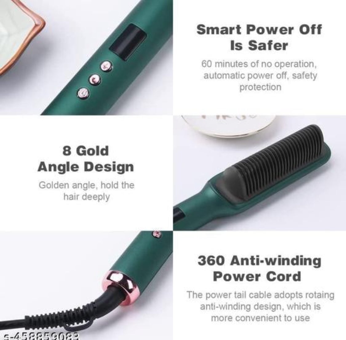 Professional Hair Straightener Tourmaline Ceramic Hair Curler Brush Hair Comb The GenZ Club